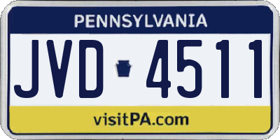 PA license plate JVD4511