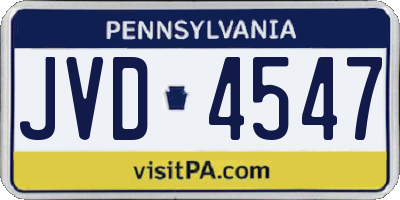 PA license plate JVD4547