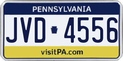 PA license plate JVD4556
