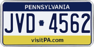 PA license plate JVD4562