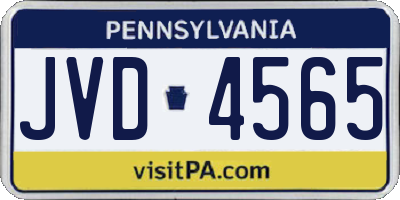PA license plate JVD4565