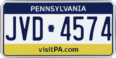 PA license plate JVD4574