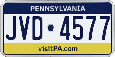 PA license plate JVD4577