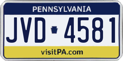 PA license plate JVD4581