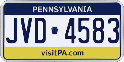 PA license plate JVD4583
