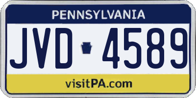 PA license plate JVD4589