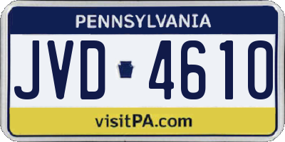 PA license plate JVD4610