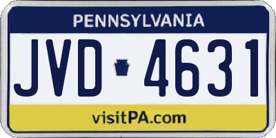 PA license plate JVD4631