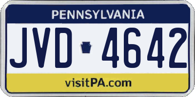 PA license plate JVD4642