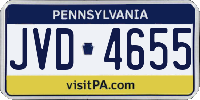 PA license plate JVD4655