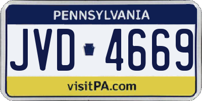 PA license plate JVD4669
