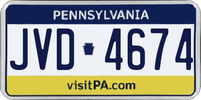 PA license plate JVD4674