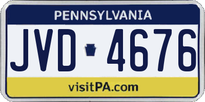 PA license plate JVD4676