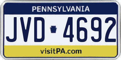 PA license plate JVD4692