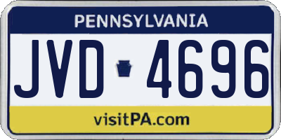 PA license plate JVD4696
