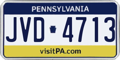 PA license plate JVD4713