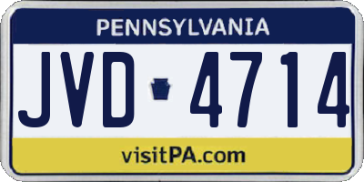PA license plate JVD4714