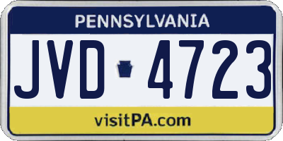 PA license plate JVD4723