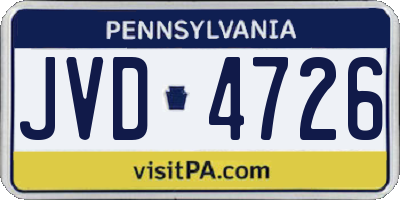 PA license plate JVD4726