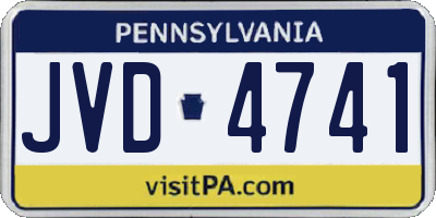 PA license plate JVD4741