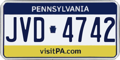 PA license plate JVD4742