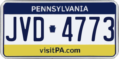 PA license plate JVD4773