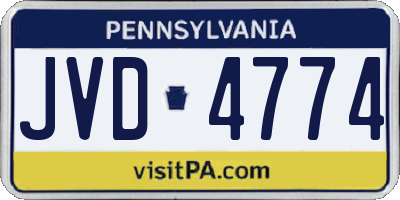 PA license plate JVD4774