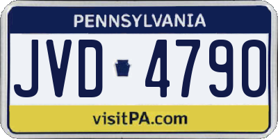 PA license plate JVD4790
