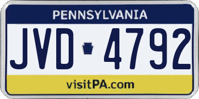 PA license plate JVD4792