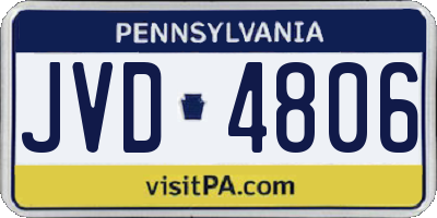 PA license plate JVD4806