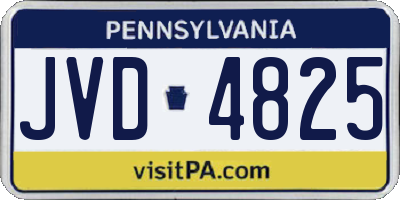 PA license plate JVD4825