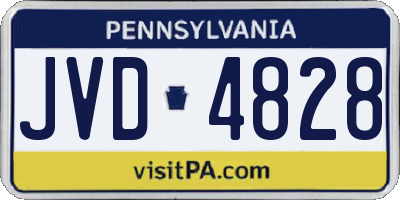PA license plate JVD4828