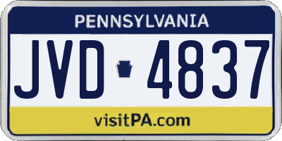 PA license plate JVD4837