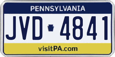 PA license plate JVD4841