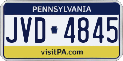 PA license plate JVD4845