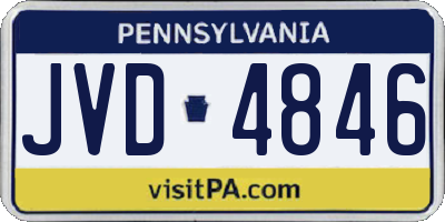 PA license plate JVD4846