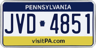PA license plate JVD4851