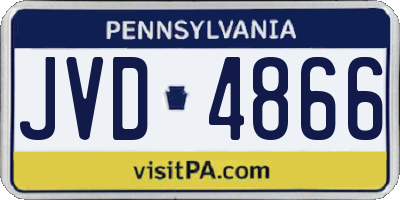 PA license plate JVD4866
