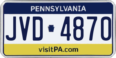 PA license plate JVD4870