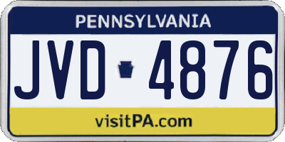 PA license plate JVD4876