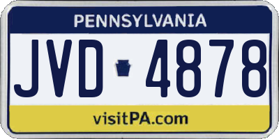 PA license plate JVD4878