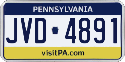 PA license plate JVD4891