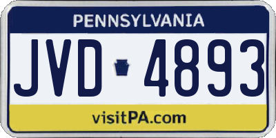 PA license plate JVD4893
