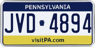 PA license plate JVD4894