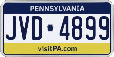 PA license plate JVD4899
