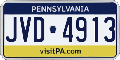 PA license plate JVD4913