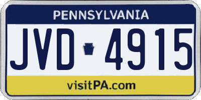 PA license plate JVD4915