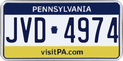 PA license plate JVD4974