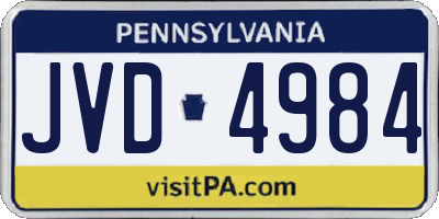PA license plate JVD4984