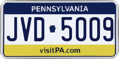 PA license plate JVD5009